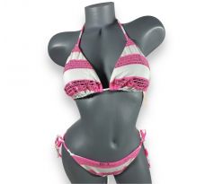 Victoria's Secret Dámské plavky Pink Stripe L M