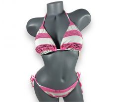 Victoria's Secret Dámské plavky Pink Stripe M M