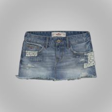 Hollister riflová sukně s krajkou